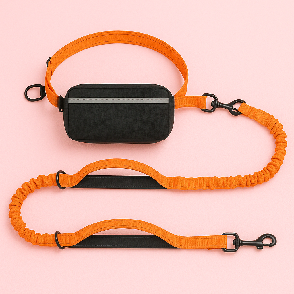Hands Free Dog Leash with Zipper Pouch