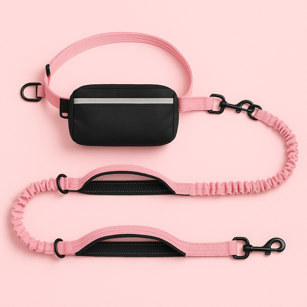 Hands Free Dog Leash with Zipper Pouch