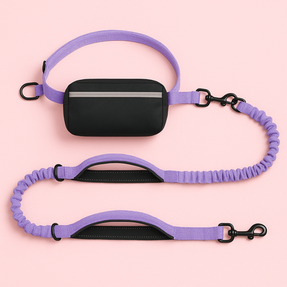 Hands Free Dog Leash with Zipper Pouch