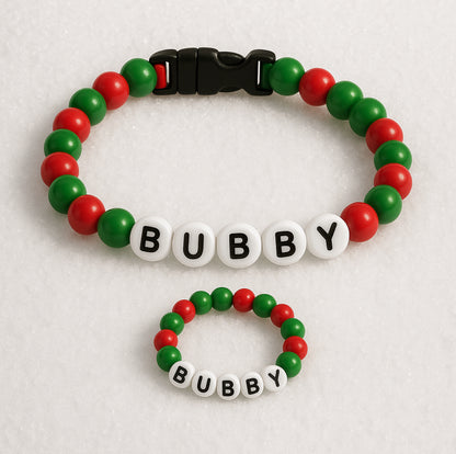 Christmas BFF Dog Collar+ Matching Bracelet